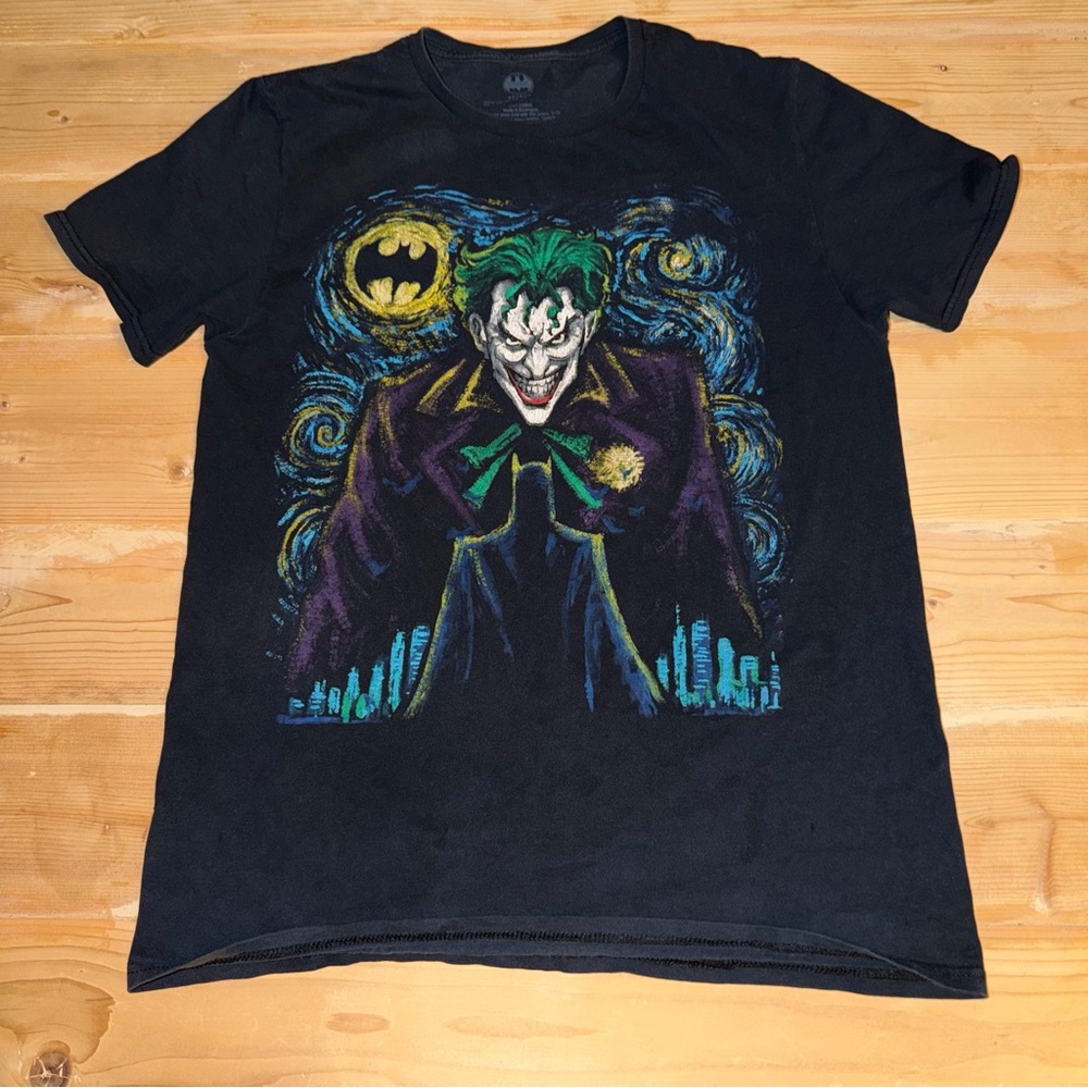 DC Comics Batman Joker Starry Night Graphic T-Shirt Mens Black Small